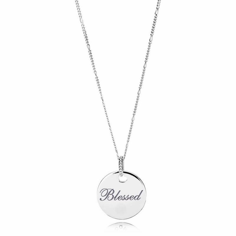 Pandora Blessed Disc Pendant and Necklace Chain Outlet NZ, Sterling Silver (693140-DGK)